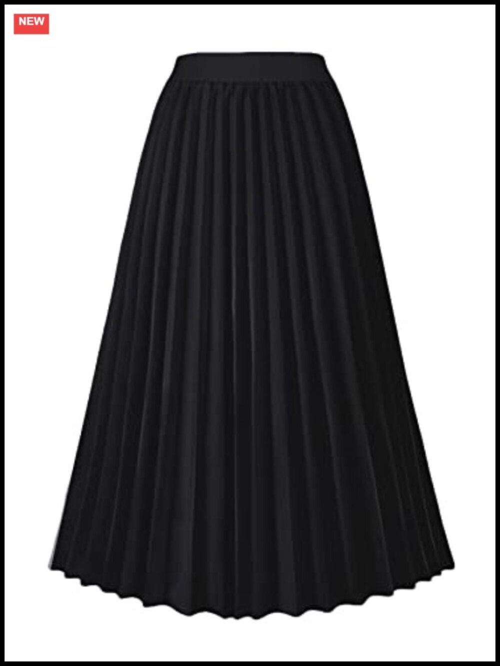 Women's High Waist Pleated A-Line Midi Swing Skirt Lightweight Flowy